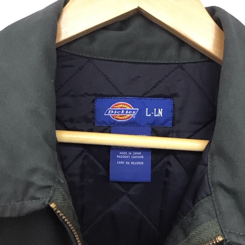ディッキーズ Dickies ジャケット、上着 ジャケット、ブレザー ジップアップジャケット アウター カラージャケット L 無地 カーキ / カーキ /  メンズ USED 古着 中古 10143521