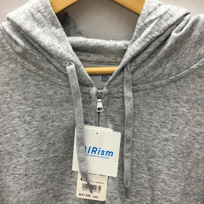 ユニクロ UNIQLO パーカー 長袖 341-414352 エアリズムUVカットフルジップパーカ タグ付き 4XL 無地 灰 / グレー /  メンズ USED 古着 中古 10118978