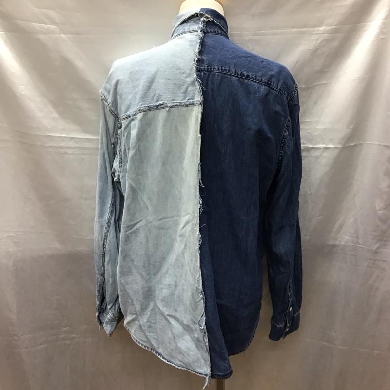 古着 USED シャツ、ブラウス 長袖 長袖シャツ デニムシャツ カジュアルシャツ カラーシャツ L 無地 インディゴ / インディゴ /  メンズ USED 古着 中古 10117453