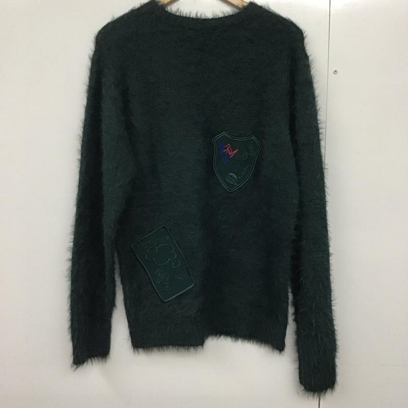 ウノピュウノウグァーレトレリラックス 1piu1uguale3 RELAX ニット、セーター 長袖 長袖ニットカットソー クルーネック セーター モヘア L ロゴ、文字 緑 / グリーン /  メンズ USED 古着 中古 10140850