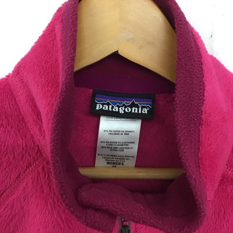 パタゴニア patagonia ベスト ベスト ジップアップベスト フリースベスト ノースリーブ スタンドカラー M ロゴ、文字 桃 / ピンク /  レディース USED 古着 中古 10136456