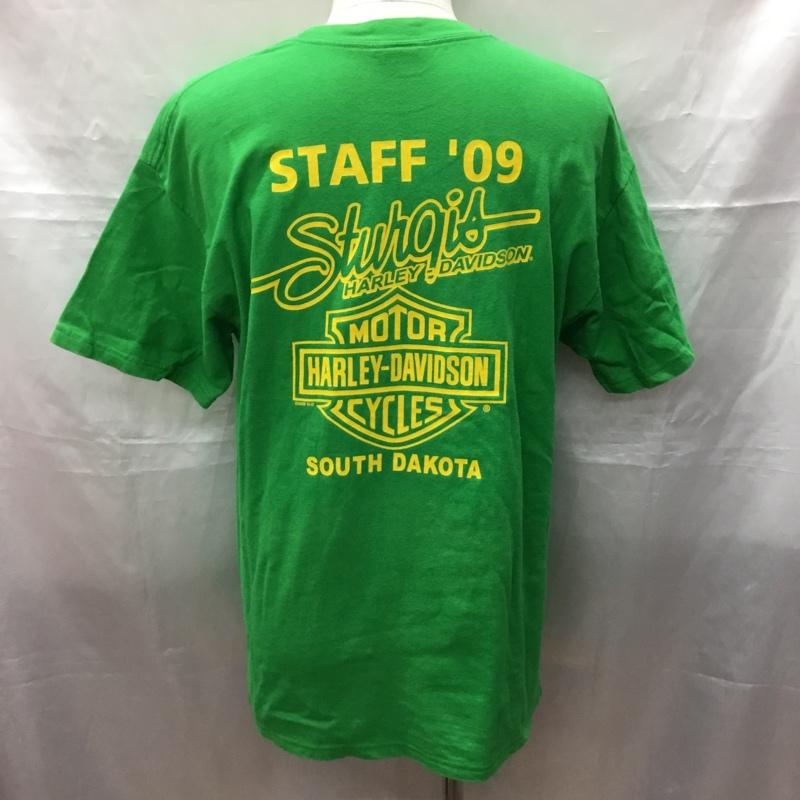 ハーレーダビッドソン Harley-Davidson Tシャツ 半袖 半袖カットソー プリントTシャツ クルーネックカットソー 00s L プリント 緑 / グリーン /  メンズ USED 古着 中古 10114891