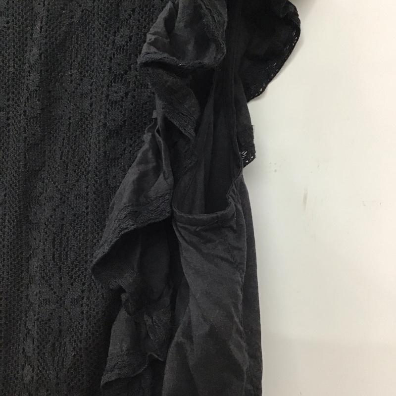 フリークスストア FREAK S STORE シャツ、ブラウス 半袖 1103248900624 インド ノースリーブ レースフリル カシュクールトップス FREE 無地 黒 / ブラック /  レディース USED 古着 中古 10150848