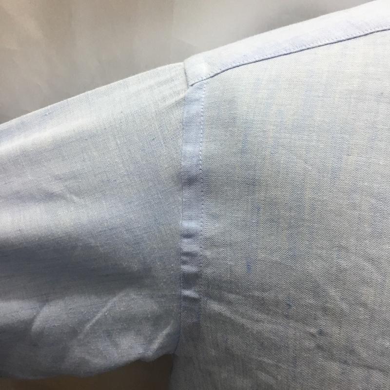 アトモスラボ ATMOS LAB シャツ、ブラウス 長袖 長袖シャツ カラーシャツ ポケットシャツ 長袖カットソー ボタンダウンシャツ M 無地 青 / ブルー /  メンズ USED 古着 中古 10117697