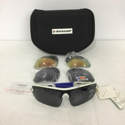 ダンロップ DUNLOP めがね・サングラス サングラス DU-006 スポーツサングラス ロゴ、文字 白 / ホワイト / X 青 / ブルー /  メンズ USED 古着 中古 10140452