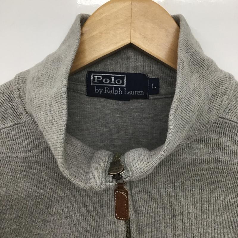 ポロバイラルフローレン Polo by RALPH LAUREN トレーナー 長袖 長袖トレーナー スウェット ジップアップネック プルオーバー L ロゴ、文字 灰 / グレー /  メンズ USED 古着 中古 10147993