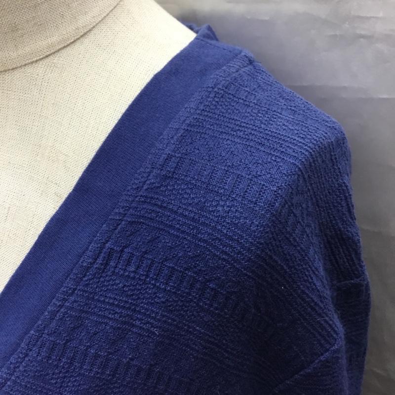 アーバンリサーチ URBAN RESEARCH カーディガン 長袖 長袖カーディガン 長袖カットソー ノーカラージャケット 前開カーディガン 38 無地 青 / ブルー /  レディース USED 古着 中古 10118054