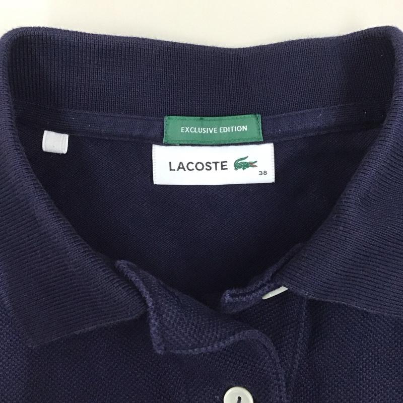 ラコステ LACOSTE ポロシャツ 半袖 38 無地 紺 / ネイビー /  レディース USED 古着 中古 10123410