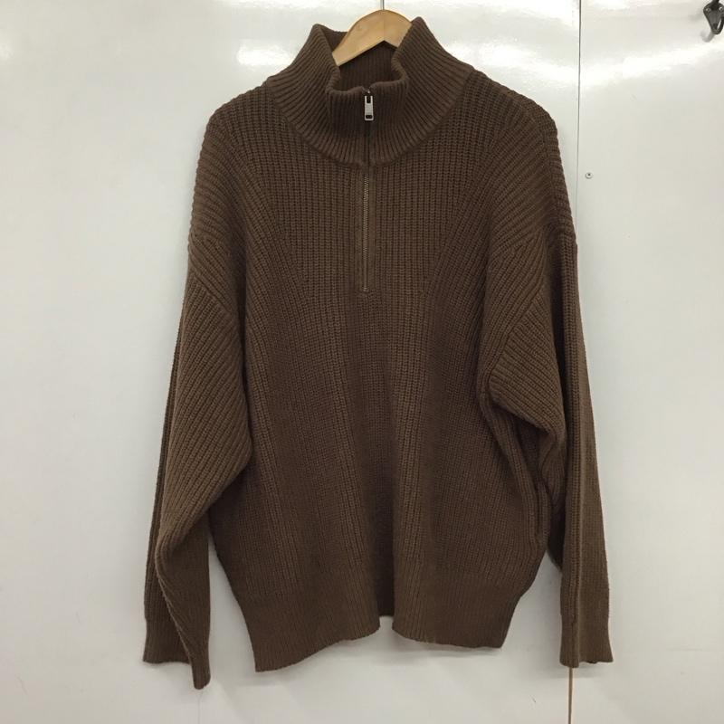 ウィム バイ リドム WYM LIDNM ニット、セーター 長袖 WYkn589 HALF ZIP AZE KNIT WYM M 無地 茶 / ブラウン /  メンズ USED 古着 中古 10144712