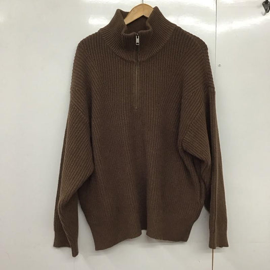ウィム バイ リドム WYM LIDNM ニット、セーター 長袖 WYkn589 HALF ZIP AZE KNIT WYM M 無地 茶 / ブラウン /  メンズ USED 古着 中古 10144712