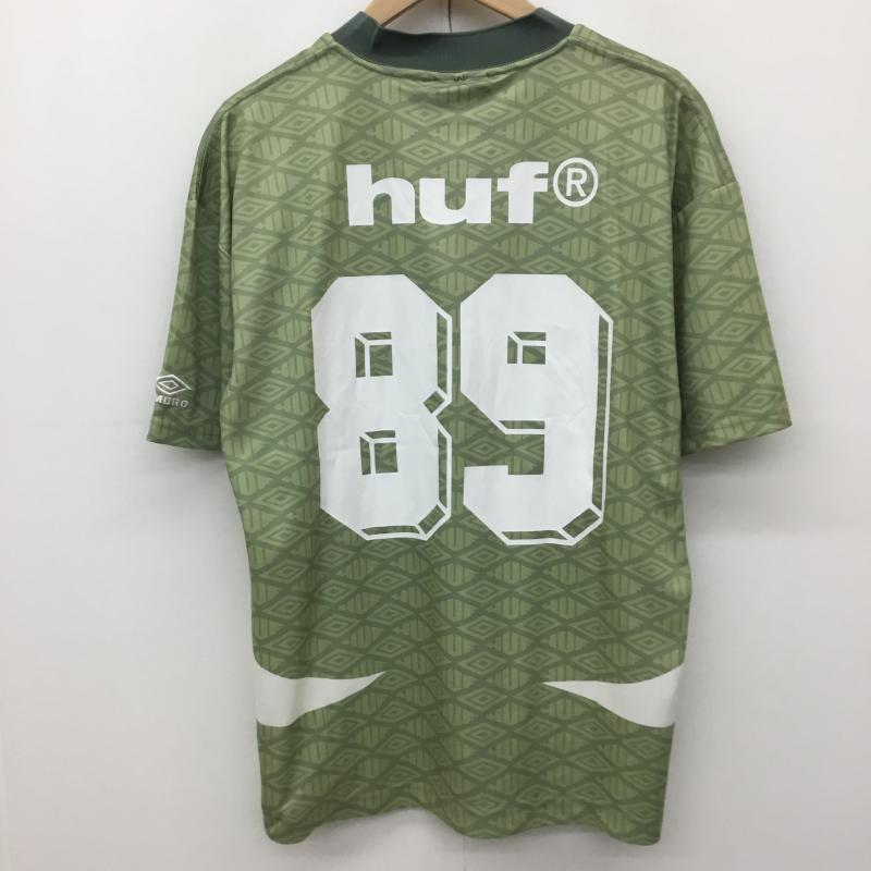 ハフ HUF カットソー 半袖 24SS UMBRO ART PANEL TEAM JERSEY S ロゴ、文字 X 総柄 緑 / グリーン /  メンズ USED 古着 中古 10134993