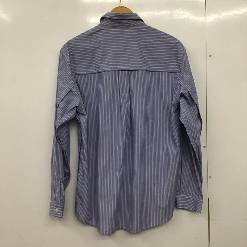 ジーユー GU シャツ、ブラウス 長袖 331-357030 アンダーカバー長袖ブロードシャツ 長袖シャツ M ストライプ 青 / ブルー / X 白 / ホワイト /  メンズ USED 古着 中古 10148913