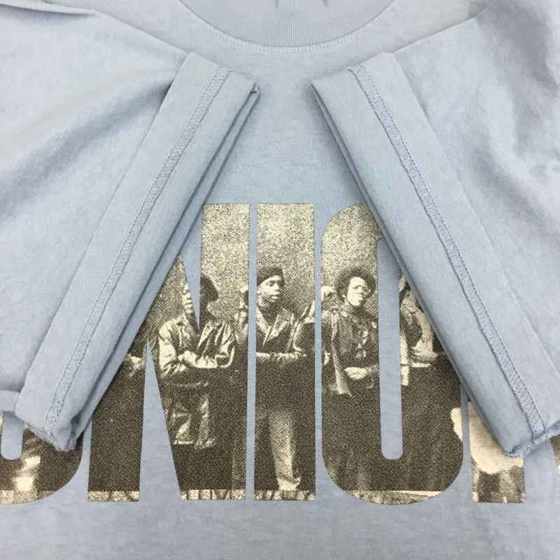 ユニオン UNION Tシャツ 半袖 UNION TOKYO SUMMER OF HATE TEE L ロゴ、文字 水色 / ライトブルー / X グレージュ / グレージュ / X 灰 / グレー /  メンズ USED 古着 中古 10130859
