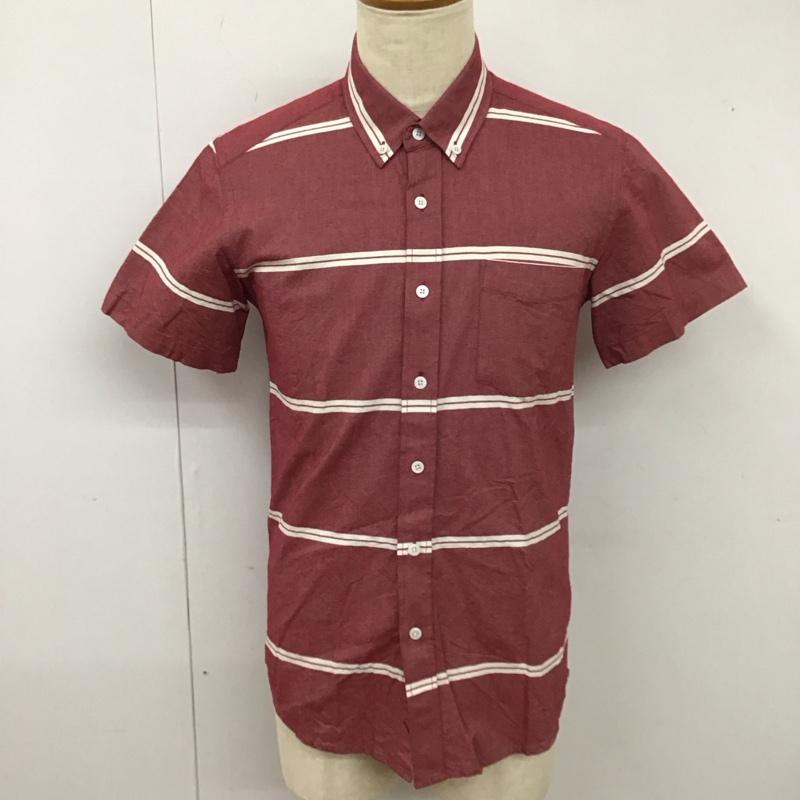 サタデーズサーフニューヨークシティー SATURDAYS SURF NYC シャツ、ブラウス 半袖 ボタンダウン 胸ポケット S ボーダー柄 えんじ / ワインレッド / X 白 / ホワイト /  メンズ USED 古着 中古 10113085