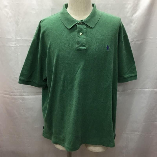 ポロバイラルフローレン Polo by RALPH LAUREN ポロシャツ 半袖 XL 無地 緑 / グリーン /  メンズ USED 古着 中古 10108684