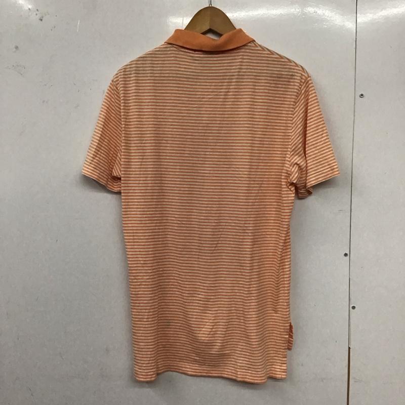 ポロバイラルフローレン Polo by RALPH LAUREN ポロシャツ 半袖 半袖ポロシャツ 半袖カットソー カラーシャツ M ボーダー柄 白 / ホワイト / X 橙 / オレンジ /  メンズ USED 古着 中古 10129490