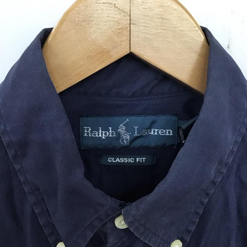 ラルフローレン RALPHLAUREN シャツ、ブラウス 半袖 半袖シャツ ボタンダウンシャツ カラーシャツ ボタンダウンシャツ S ロゴ、文字 紺 / ネイビー /  メンズ USED 古着 中古 10133379