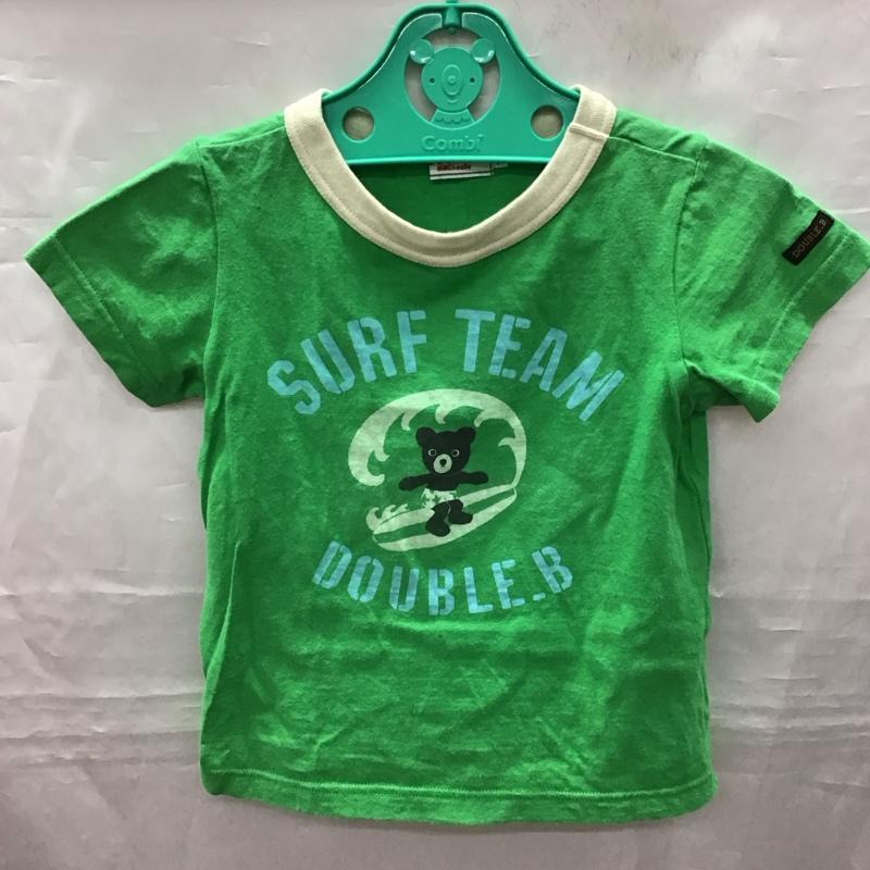 ダブルB Double B Tシャツ 半袖 100cm キッズ クマ サーフィン プリント 100cm ロゴ、文字 緑 / グリーン /  ボーイズ USED 古着 中古 10116906