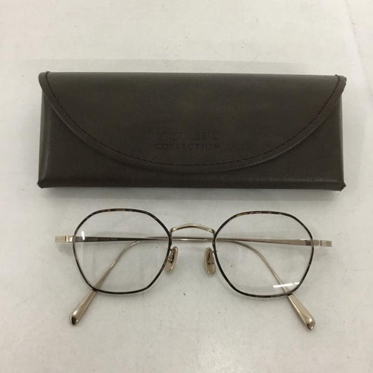 ビージェイ クラシック コレクション BJ Classic Collection めがね・サングラス めがね PREM-140S NT 六角形 日本製 ケース付き 無地 茶 / ブラウン /  メンズ USED 古着 中古 10143928