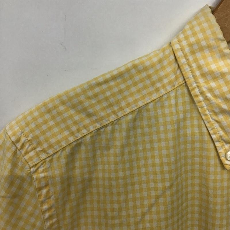 グリーンレーベルリラクシング green label relaxing シャツ、ブラウス 半袖 3216-199-0553 ボタンダウン コットン XL チェック 白 / ホワイト / X 黄 / イエロー /  メンズ USED 古着 中古 10139612