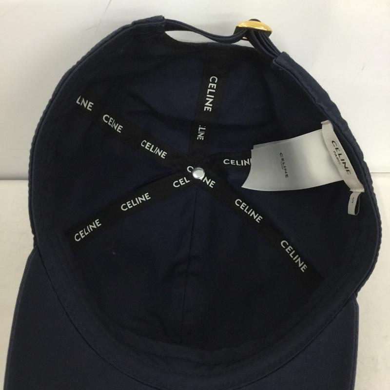 セリーヌ CELINE 帽子 キャップ 2AUA1969P ベースボールキャップ コットン 無地 X ロゴ、文字 紺 / ネイビー /  メンズ USED 古着 中古 10147445