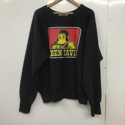 ベンデイビス BEN DAVIS トレーナー 長袖 長袖トレーナー スウェット クルーネック プルオーバー プリント 黒 / ブラック /  メンズ USED 古着 中古 10146175