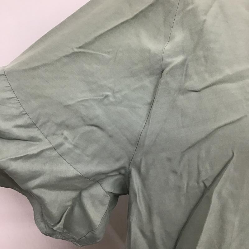 ビューティアンドユースユナイテッドアローズ BEAUTY&YOUTH UNITED ARROWS シャツ、ブラウス 半袖 1621-144-1505 ラッフルスリーブスキッパーブラウス 半袖シャツ 袖フリルシャツ FREE 無地 緑 / グリーン /  レディース USED 古着 中古 10105934