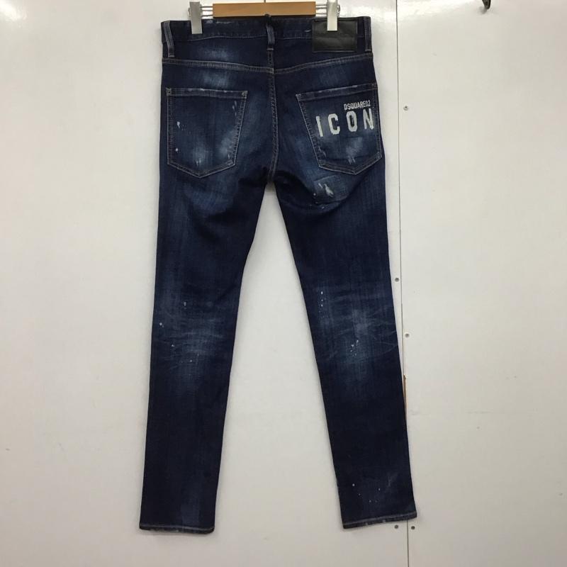 ディースクエアード2 DSQUARED2 パンツ デニム、ジーンズ デニムパンツ スリムパンツ カジュアルパンツ ストレッチパンツ 46 ダメージ加工 インディゴ / インディゴ /  メンズ USED 古着 中古 10142125