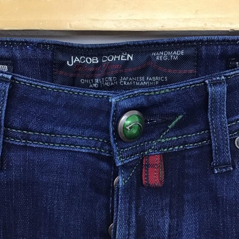 ヤコブコーエン JACOB COHEN パンツ デニム、ジーンズ デニムパンツ スリムパンツ カジュアルパンツ ストレッチパンツ 28インチ ロゴ、文字 インディゴ / インディゴ /  メンズ USED 古着 中古 10149737