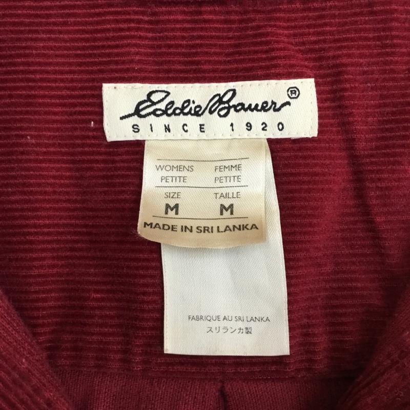 エディーバウアー Eddie Bauer シャツ、ブラウス 長袖 ハーフジップ　コーデュロイシャツ M 無地 赤 / レッド /  メンズ USED 古着 中古 10137795