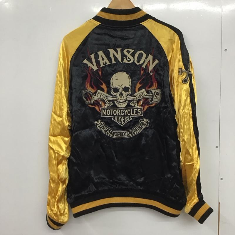 ヴァンソン VANSON ジャケット、上着 ジャンパー、ブルゾン スカジャン ジップアップジャケット リバーシブルジャンパー アウター 古着 L 刺繍 黒 / ブラック / X 緑 / グリーン /  メンズ USED 古着 中古 10104744