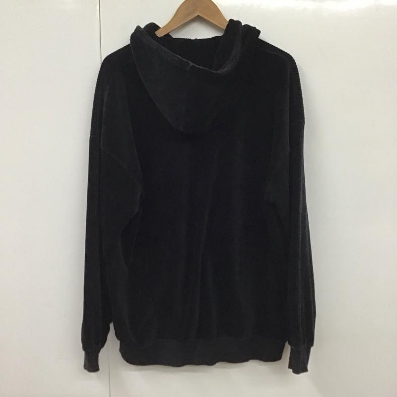 ニコアンド niko and... パーカー 長袖 コーデュロイパーカー プルオーバーパーカー 4 無地 黒 / ブラック /  メンズ USED 古着 中古 10130490