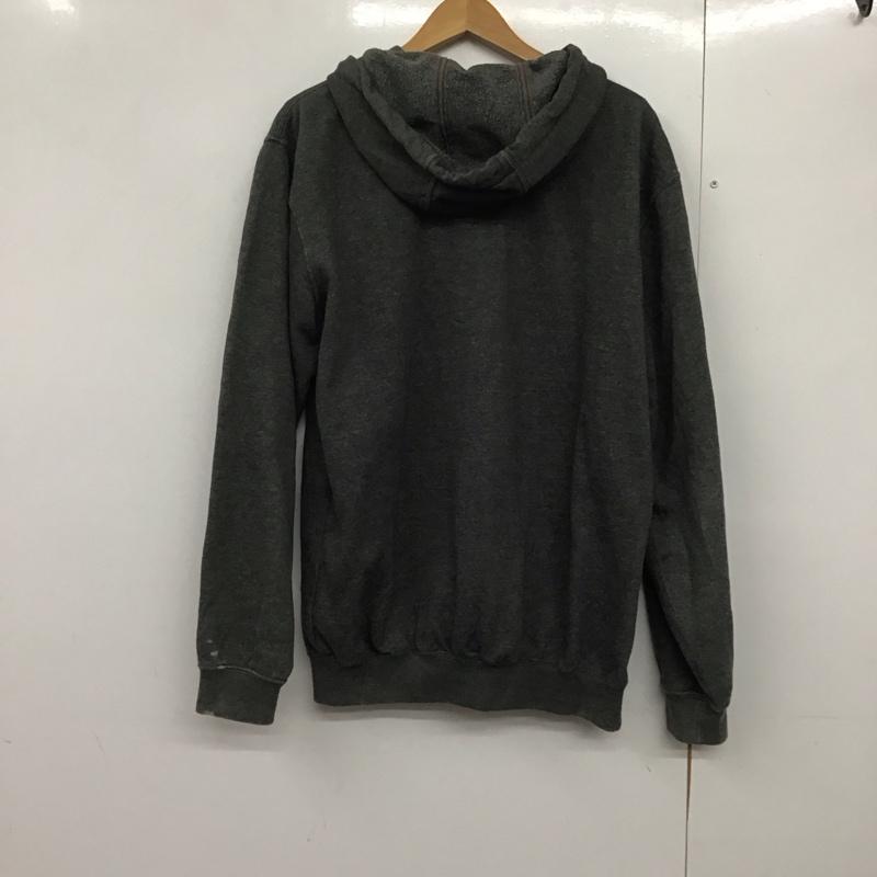 カーハート Carhartt パーカー 長袖 長袖ジップアップパーカー スウェットパーカー M ロゴ、文字 黒 / ブラック /  メンズ USED 古着 中古 10141804