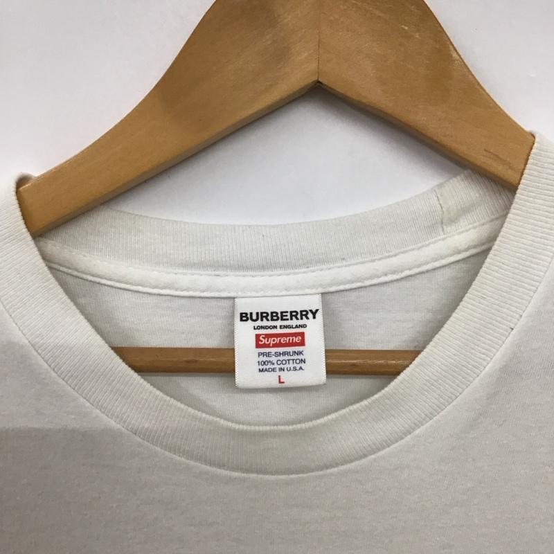 シュプリーム Supreme Tシャツ 半袖 22SS BURBERRYBoxLogoTee プリントTシャツ L ロゴ、文字 白 / ホワイト /  メンズ USED 古着 中古 10150411