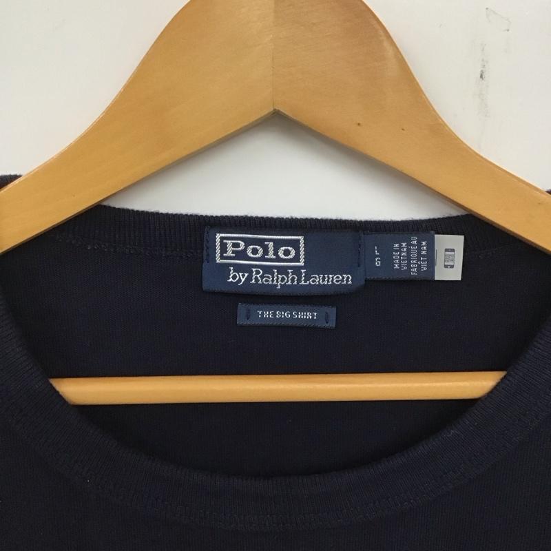 ポロバイラルフローレン Polo by RALPH LAUREN Tシャツ 半袖 半袖カットソー プリントTシャツ クルーネックカットソー L 無地 紺 / ネイビー /  メンズ USED 古着 中古 10133524
