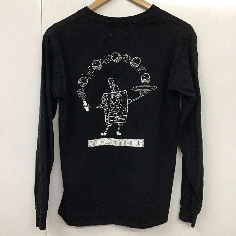 サイラス SILAS カットソー 長袖 長袖カットソー プリントTシャツ クルーネックカットソー spongebob S ロゴ、文字 黒 / ブラック /  メンズ USED 古着 中古 10131371