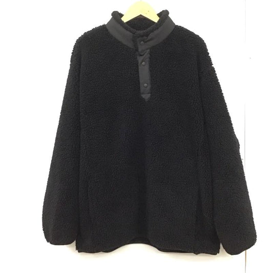 ユニクロ UNIQLO トレーナー 長袖 341-443221 フリースオーバーサイズプルオーバー XL 無地 黒 / ブラック /  メンズ USED 古着 中古 10134631