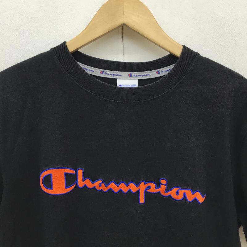 チャンピオン Champion Tシャツ 半袖 C3-Q301 L ロゴ、文字 黒 / ブラック / X 青 / ブルー / X 橙 / オレンジ /  メンズ USED 古着 中古 10134508