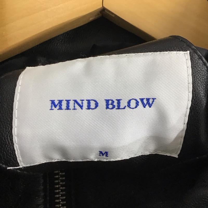 マインドブロウ MIND BLOW ジャケット、上着 ジャケット、ブレザー ラムレザージャケット ジップアップジャケット アウター シングルライダースジャケット M 無地 黒 / ブラック /  メンズ USED 古着 中古 10137494