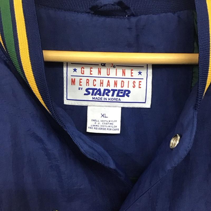 スターター STARTER ジャケット、上着 ジャケット、ブレザー ナイロンジャケット カジュアルジャケット アウター プルオーバージャケット XL ロゴ、文字 紺 / ネイビー / X 緑 / グリーン /  メンズ USED 古着 中古 10140519