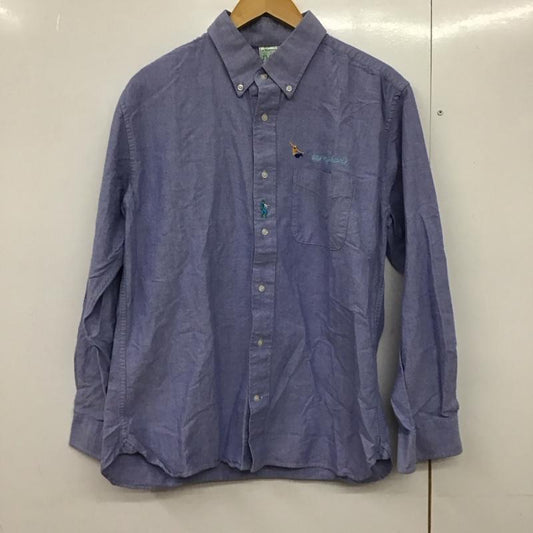 ハオミン Haoming シャツ、ブラウス 長袖 長袖シャツ 無地シャツ カラーシャツ ボタンダウンシャツ デニムシャツ L 刺繍 インディゴ / インディゴ /  メンズ USED 古着 中古 10140727