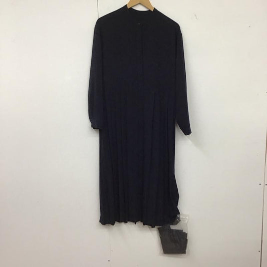 シップス SHIPS ワンピース ロングスカート 724-50-0051 ウォッシャブル ジョーゼット プリーツ ロングスリーブワンピース FREE 無地 紺 / ネイビー /  レディース USED 古着 中古 10142231