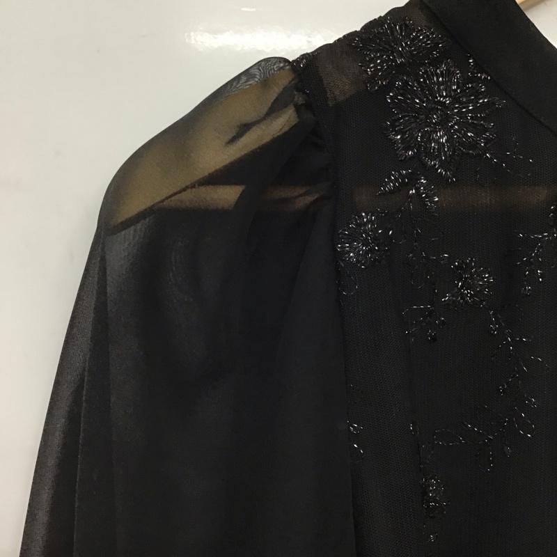 ミスティウーマン mysty woman シャツ、ブラウス 七分袖 FREE 無地 黒 / ブラック /  レディース USED 古着 中古 10148630