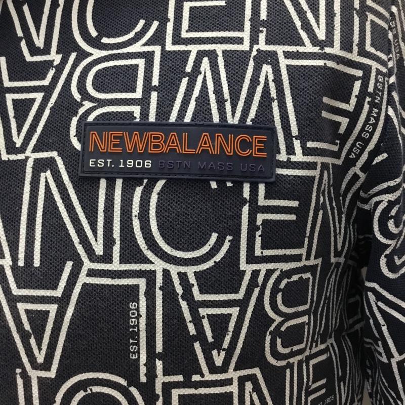 ニューバランス New Balance ポロシャツ 半袖 半袖ポロシャツ カラーシャツ 半袖カットソー 4 プリント 紺 / ネイビー /  メンズ USED 古着 中古 10116153