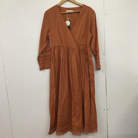 アズールバイマウジー AZUL BY MOUSSY カーディガン 長袖 250bsm30-365c カシュクール2WAYガウン ロングカーディガン M 無地 橙 / オレンジ /  レディース USED 古着 中古 10146146