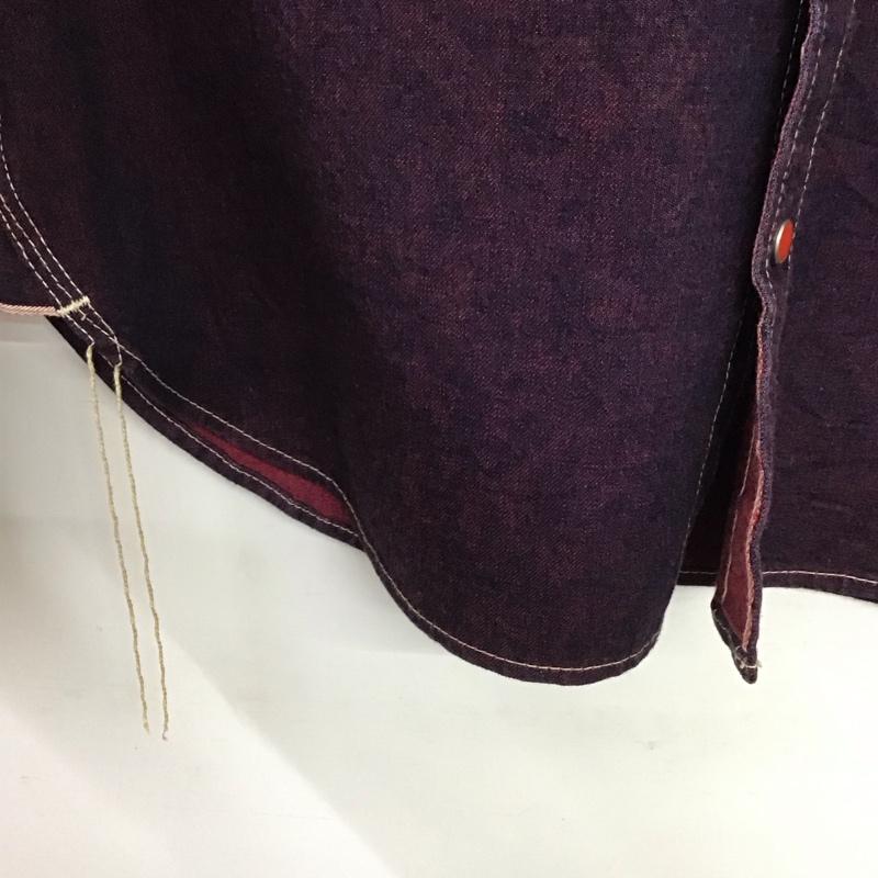 クラシキテンリョウデニム 倉敷天領デニム シャツ、ブラウス 長袖 長袖シャツ 無地シャツ カラーシャツ M 無地 紫 / パープル /  メンズ USED 古着 中古 10136553