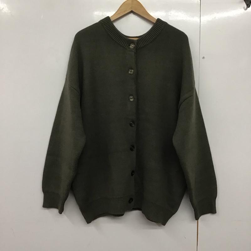 フリークスストア FREAK S STORE カーディガン 長袖 F21-TKK-01 オーバーサイズ FREE 無地 カーキ / カーキ /  レディース USED 古着 中古 10141765