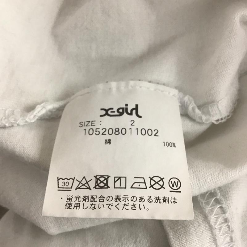 エックスガール X-girl Tシャツ 半袖 105208011002 クルーネック 2 ロゴ、文字 白 / ホワイト /  メンズ USED 古着 中古 10107066