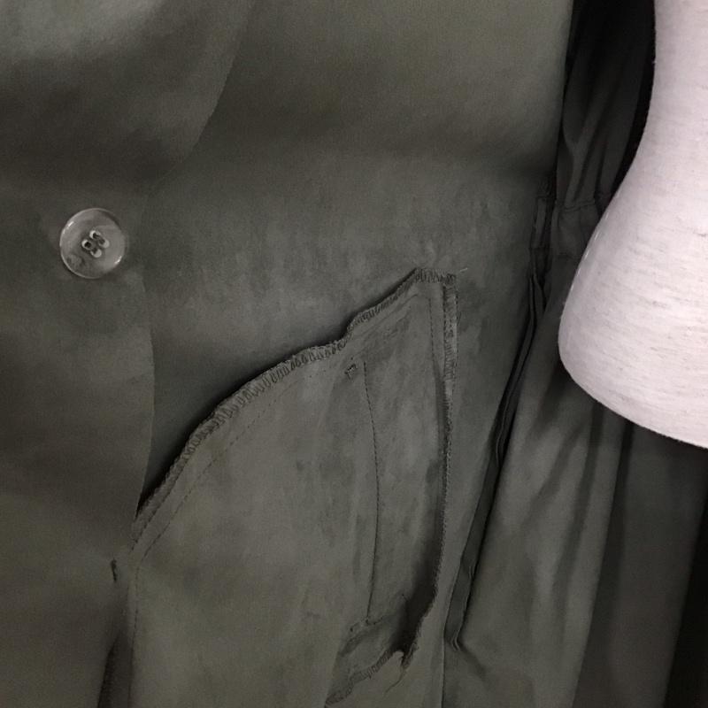 ザラ ZARA ジャケット、上着 ジャケット、ブレザー ロングジャケット アウター ロングコート L 無地 カーキ / カーキ /  レディース USED 古着 中古 10125989