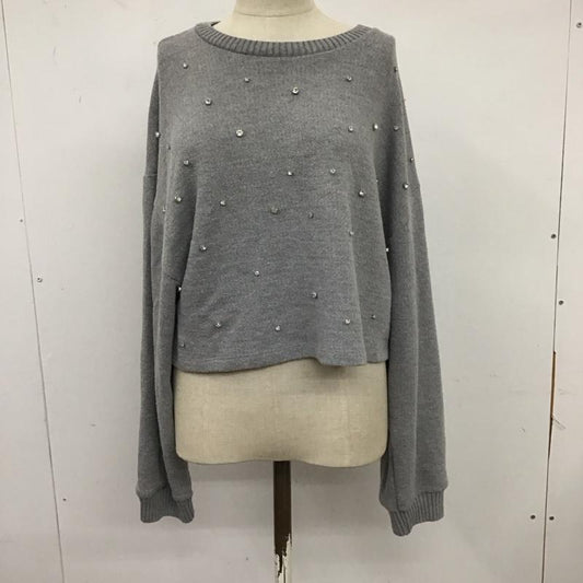 ザラ ZARA ニット、セーター 長袖 クロップド丈 M 無地 灰 / グレー /  レディース USED 古着 中古 10122030